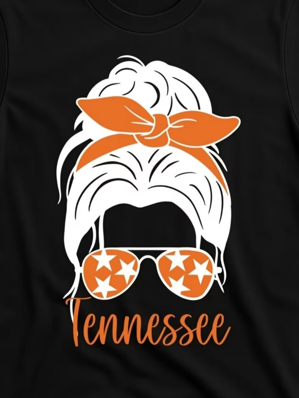 Tennessee Graphic Womens Tee - Black & Orange
